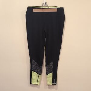 Tangerine Performance Leggings Black and Green